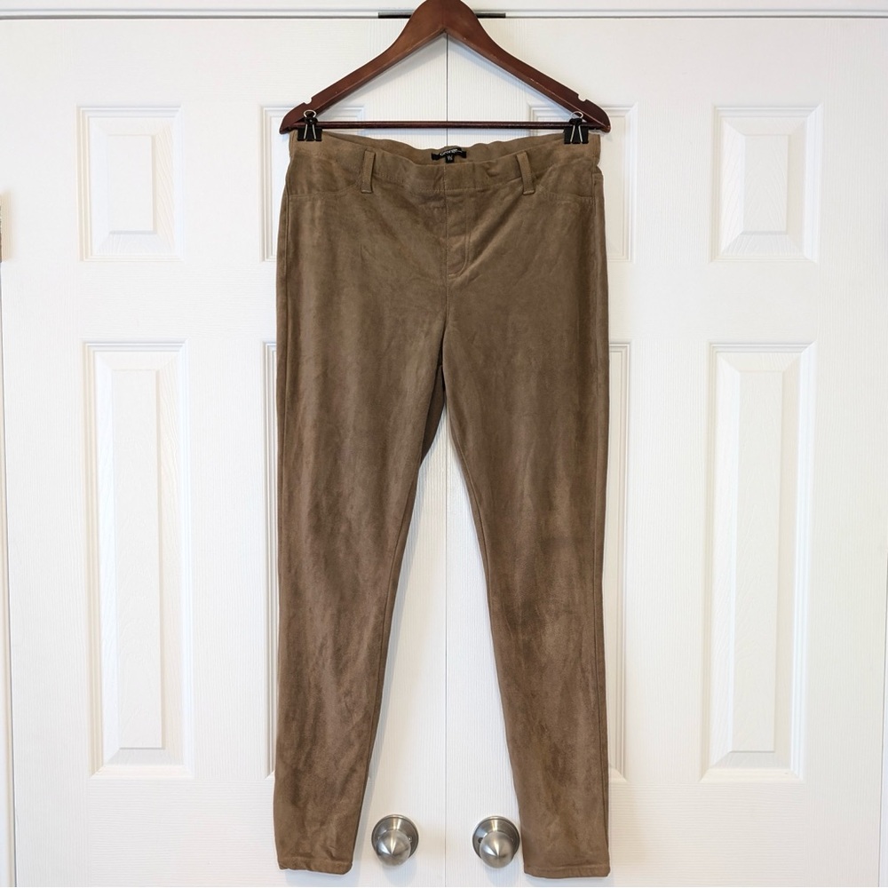 Size XL Tan Vegan Faux Suede Jeggings